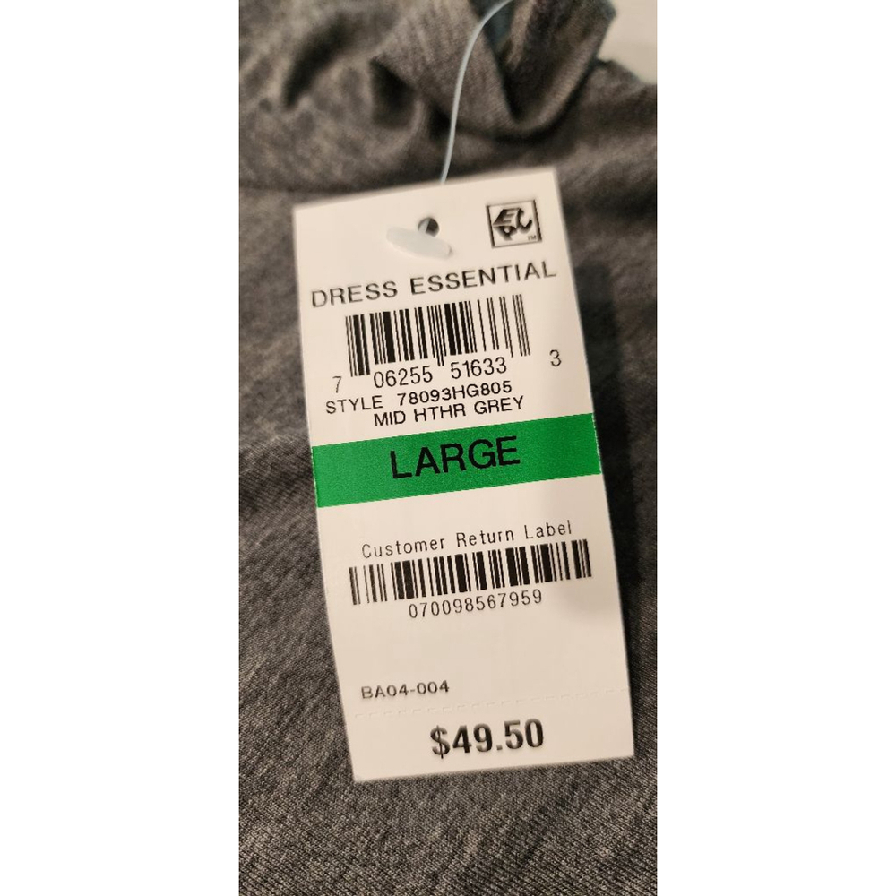 Style & Co Essential Swing Dress Mid Heather Grey Large NWT Scoop Neck Stretch - Picture 7 of 10